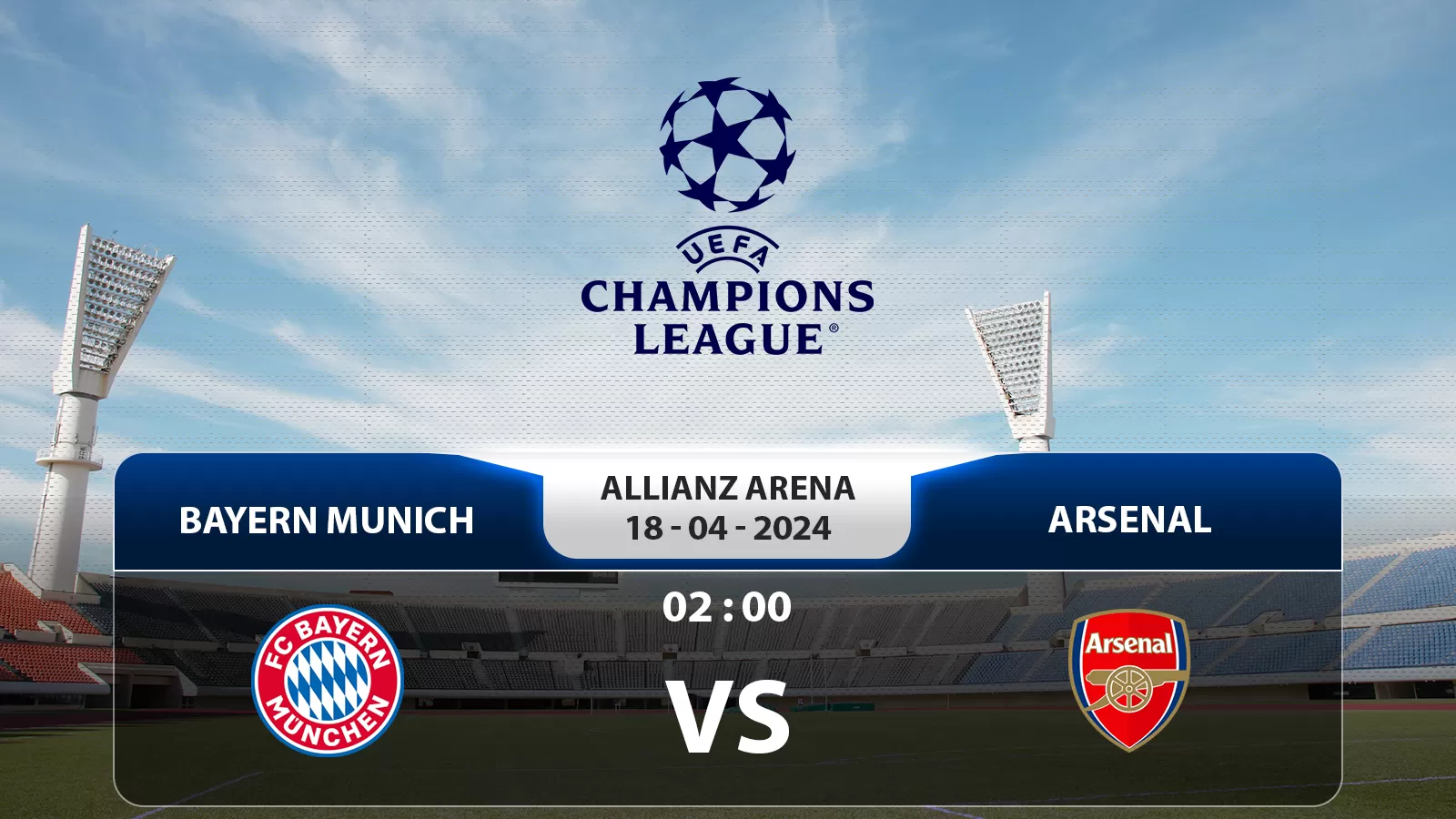 Champions League Bayern Munich vs Arsenal 2h 18/4/2024: Kane vs Kai Havertz ai sẽ phá lưới?