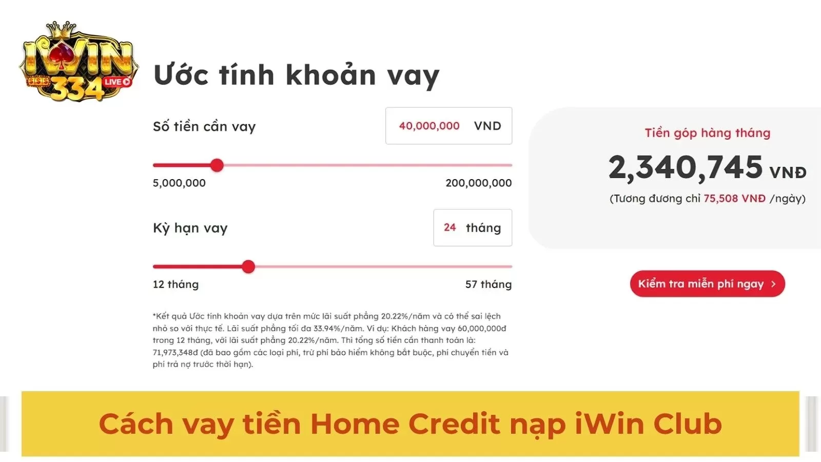 Hướng dẫn cách vay tiền Home Credit chơi iWin duyệt bao thành công 100%