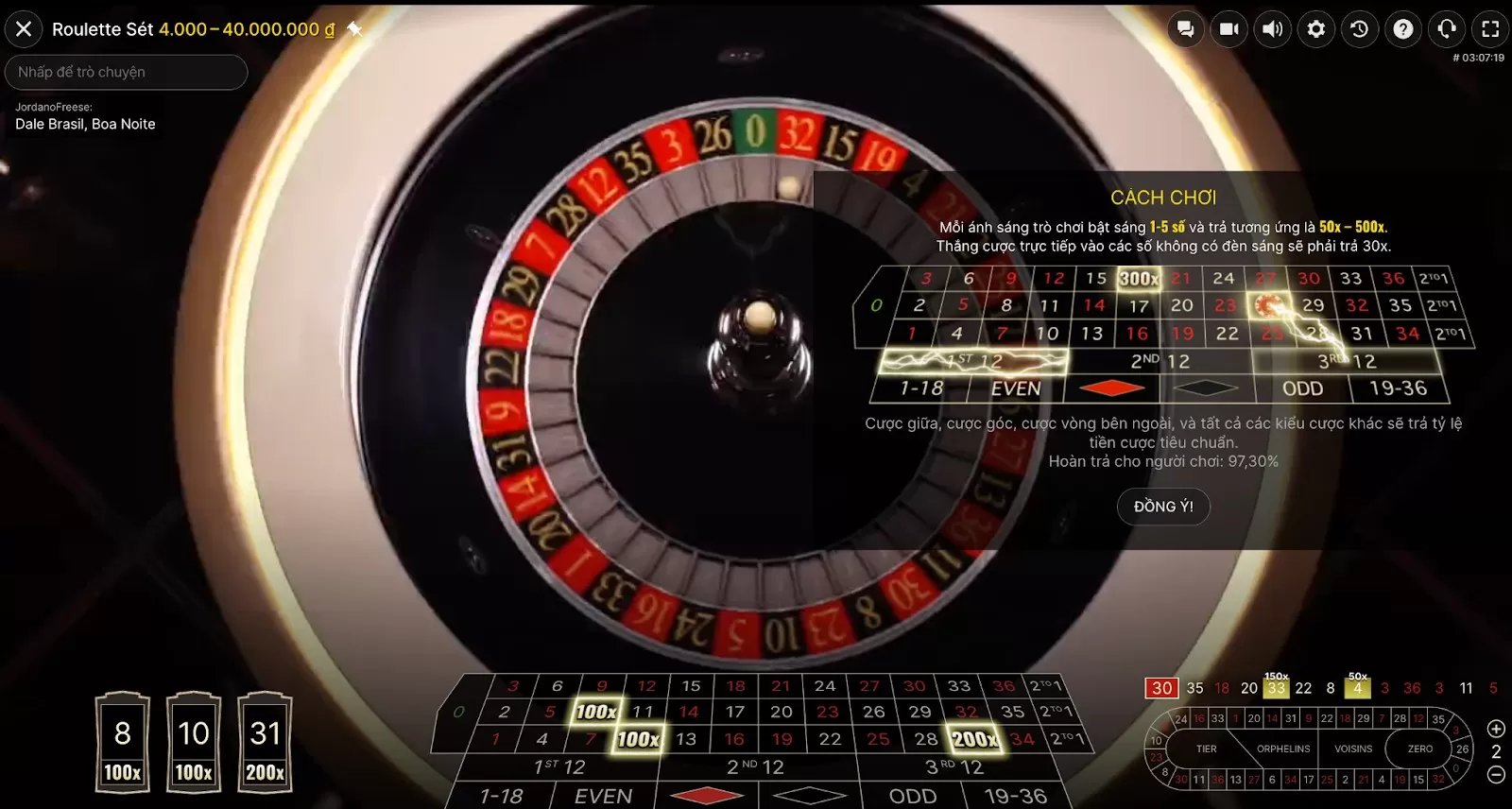 Giao diện bàn quay roulette trên iwin